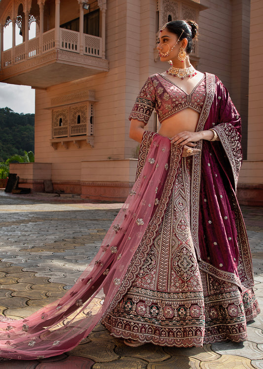 Pink Passion Petal  Lehenga set