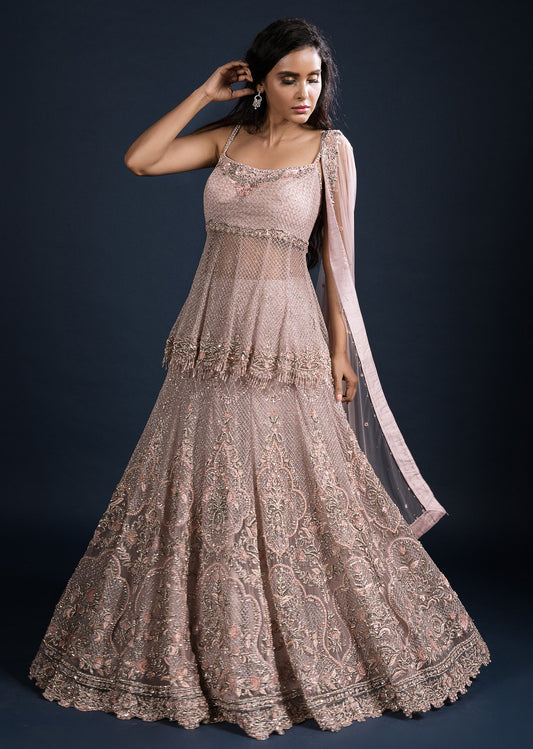 Blush Peplum Lehenga Set
