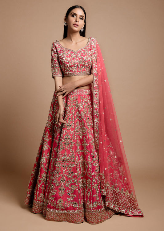 Pink Mughal Lehenga Set