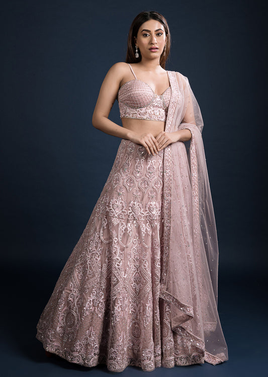 Blush Pink Art Nouveau Lehenga Set