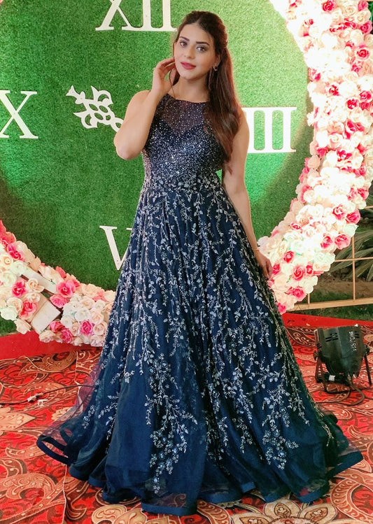 Poonam Preet Bhatia - Navy Blue Starburst Gown