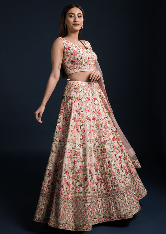 Blush Floral Lehenga Set