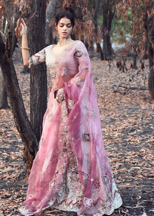 Sonya - Ivory Mor Bagh Lehenga Set