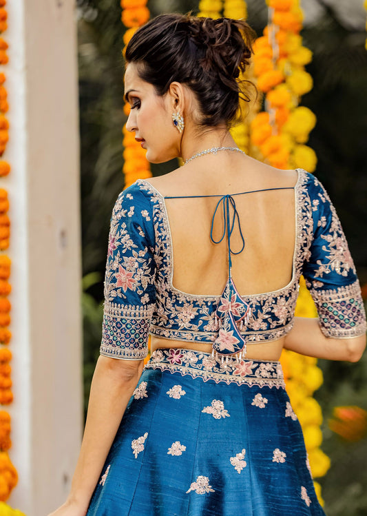 Sea Blue Nature Lehenga Set