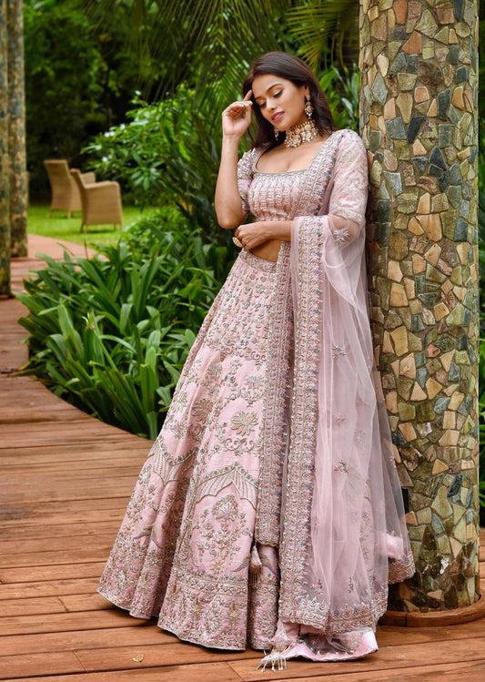 Old Rose Pink Lehenga Set