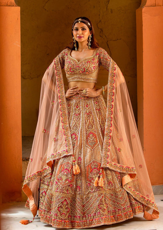 Pink Applique Lehenga