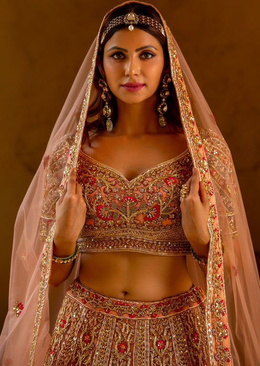 Pink Applique Lehenga