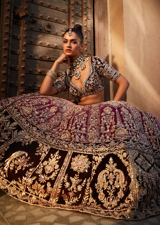 Ombre Silk Embroidered Lehenga