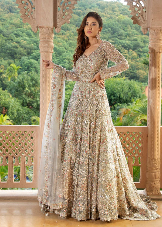 Golden Whisper Anarkali set