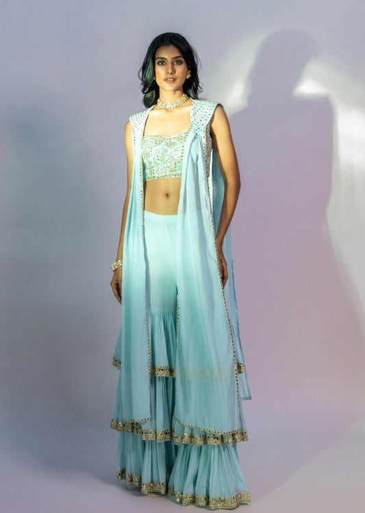Sky Blue Plazo Set