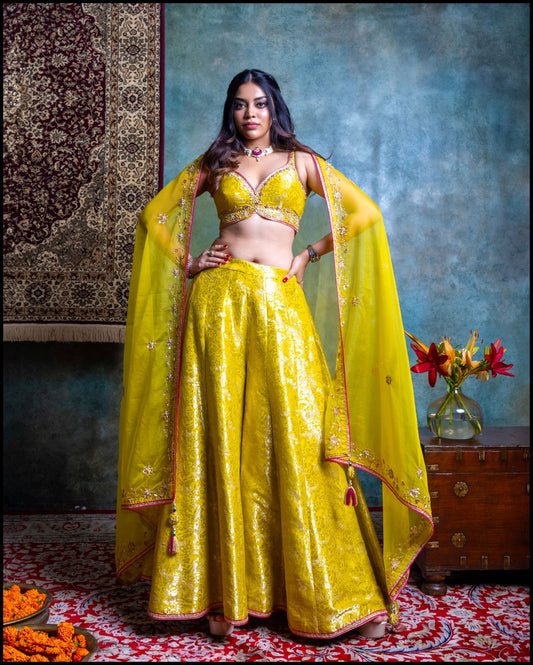 Lime Green Palazzo Set