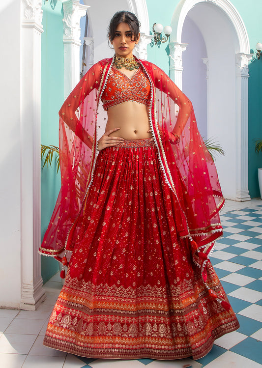 Orange Lehenga Set