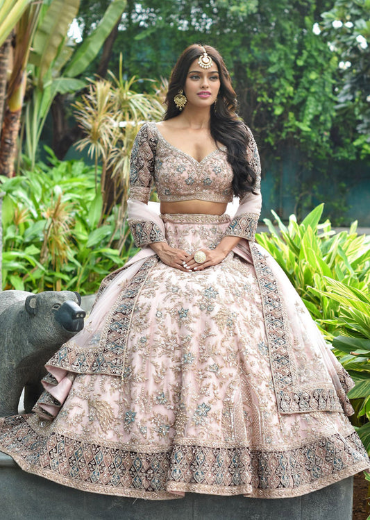Blush Pink Vintage Lehenga Set
