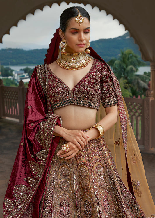 Crimson Cascade Lehenga set