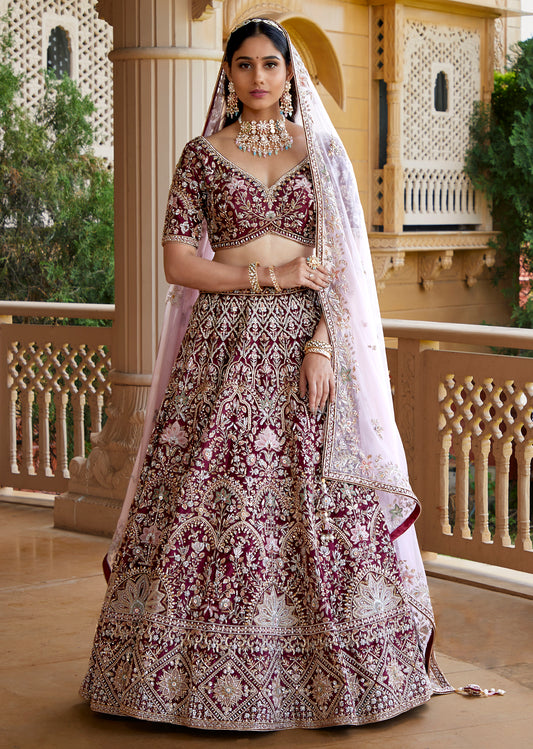 Maroon Majesty Lehenga set