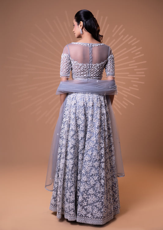 Dreamy Blue Sequin Lehenga Set