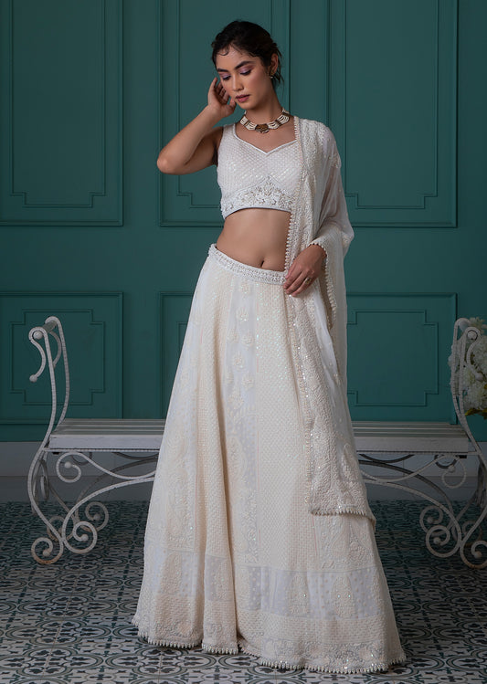 White Lehenga Set