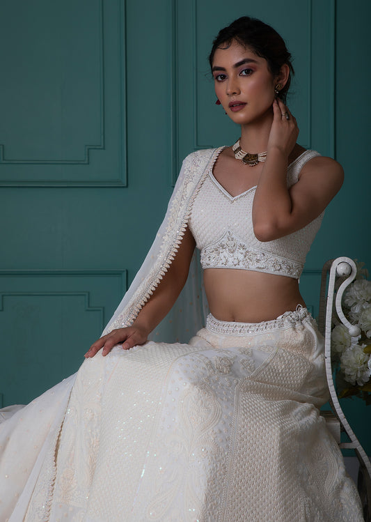 White Lehenga Set