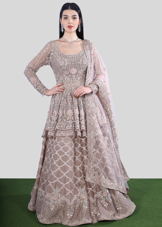 Blush Mughal Embroidered Bridal Kurta Lehenga Set