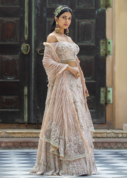 Princess Peach Off Shoulder Lehenga Set