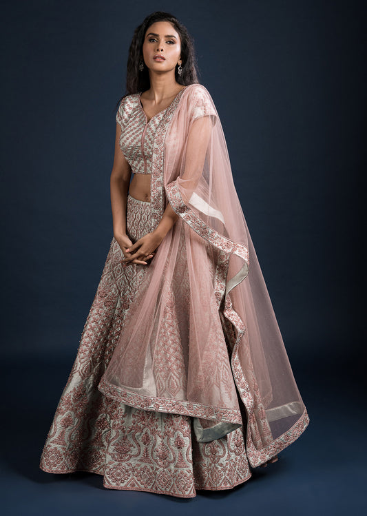 Copper Ice Lehenga Set