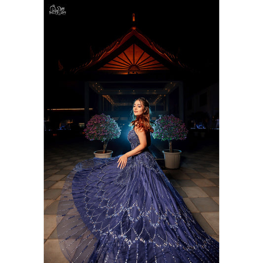 Mansi Srivastava - Purple Crystal Gown