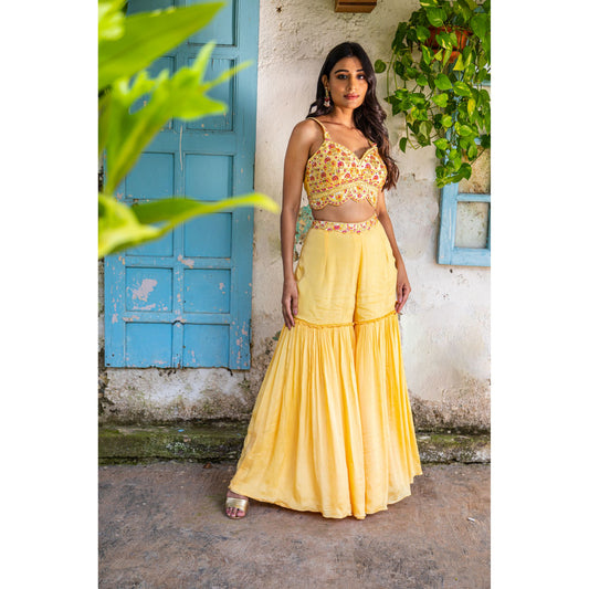 Summer Bandhani Palazzo Jacket Set