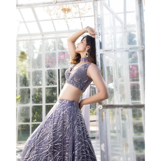 Grey Lehenga