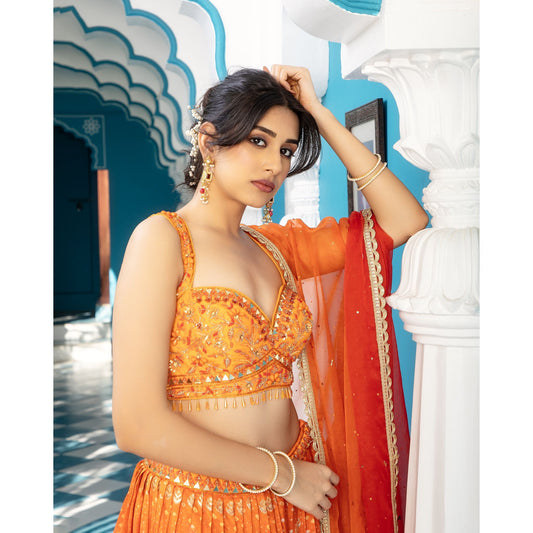 Orange Lehenga Set