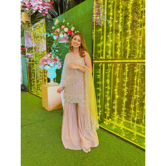 Aashna Hegde - Pastel Mauve Studded Garara Set