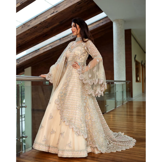 Blush Cream Trail Anarkali Lehenga Set