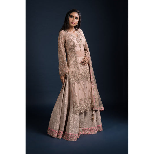 Blush Gold Kurta Lehenga Set