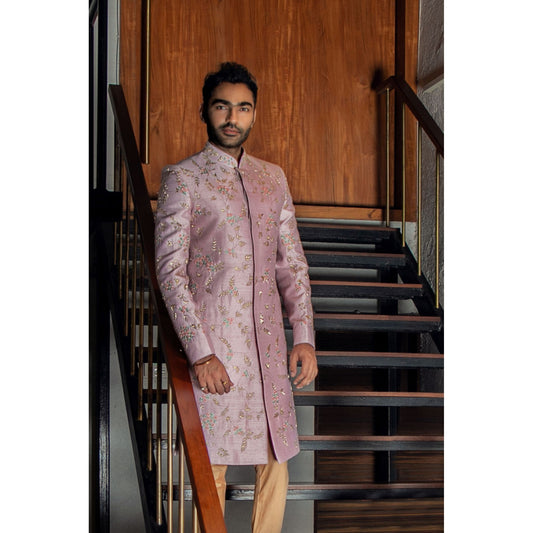 Lavender Silk Sherwani