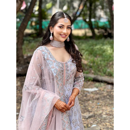 Anagha Bhosle - Lavender And Peach Anarkali Set