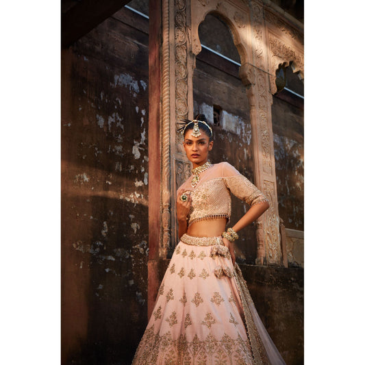 Pink Raw Silk Lehenga