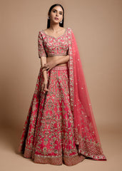 Pink Mughal Lehenga Set