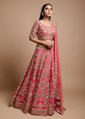 Pink Mughal Lehenga Set
