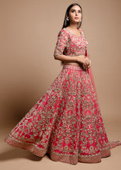 Pink Mughal Lehenga Set