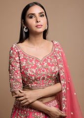 Pink Mughal Lehenga Set