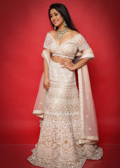 Shivangi Joshi - Ivory Light Gold  Lehenga Set