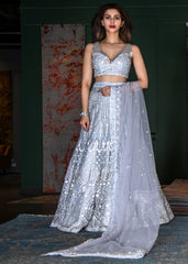 Powder Blue Resham Bagh Lehenga Set