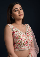 Blush Floral Lehenga Set