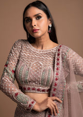 Mauve Grey Palatial Lehenga Set