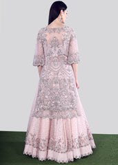 Pastel Pink Kurta Lehenga Persian Set