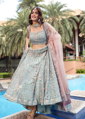 Mint Nouveau Pastel Lehenga Set
