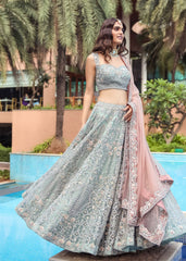 Mint Nouveau Pastel Lehenga Set