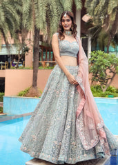Mint Nouveau Pastel Lehenga Set