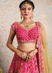Fuchsia Pink Archaic Lehenga Set