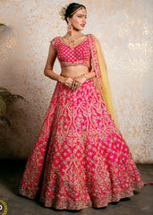 Fuchsia Pink Archaic Lehenga Set