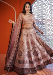 Minal - Blush Mauve Applique Lehenga Set